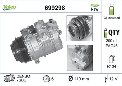 VALEO 699298 Číslo výrobce: 7SBU16C. EAN: 3276426992985.