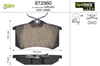 VALEO 872960 EAN: 3276428729602.