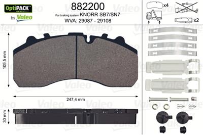 VALEO 882200 Číslo výrobce: 29087. EAN: 3276428822006.