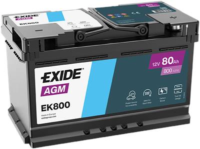 EXIDE EK800 Číslo výrobce: AGM80SS. EAN: 3661024034098.