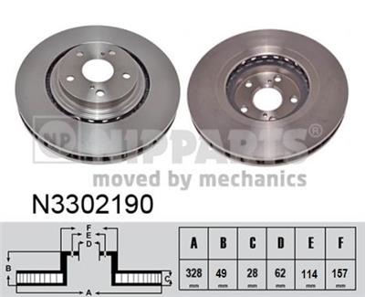 NIPPARTS N3302190 EAN: 8718638384844.