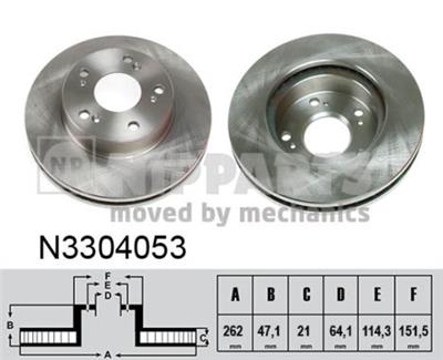 NIPPARTS N3304053 EAN: 8711768301941.
