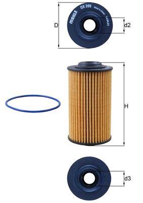 MAHLE ORIGINAL OX 399D Číslo výrobce: 70377390. EAN: 4009026704219.