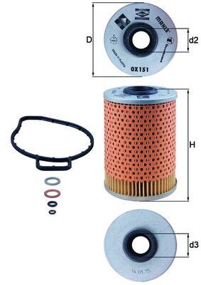 MAHLE ORIGINAL OX 151D Číslo výrobce: 78782799. EAN: 4009026036846.