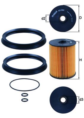 MAHLE ORIGINAL KX 504D Číslo výrobce: 72426642. EAN: 4009026966105.