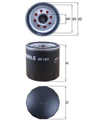 MAHLE ORIGINAL OC 1421 Číslo výrobce: 72426277. EAN: 4009026965559.