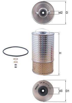 MAHLE ORIGINAL OX 38D Číslo výrobce: 77020878. EAN: 4009026005811.
