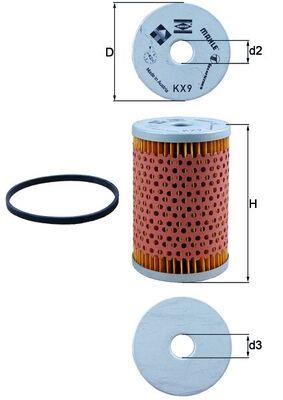 MAHLE ORIGINAL KX 9D Číslo výrobce: 78110348. EAN: 4009026000496.