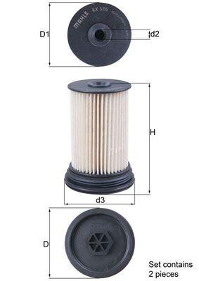 MAHLE ORIGINAL KX 516/S Číslo výrobce: 72457300. EAN: 4009026978610.