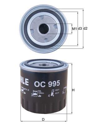 MAHLE ORIGINAL OC 995 Číslo výrobce: 70534358. EAN: 4009026800737.