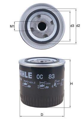 MAHLE ORIGINAL OC 83 Číslo výrobce: 72014611. EAN: 4009026004401.