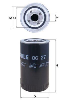 MAHLE ORIGINAL OC 27 Číslo výrobce: 72013258. EAN: 4009026010914.