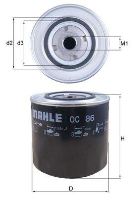 MAHLE ORIGINAL OC 86 Číslo výrobce: 77643232. EAN: 4009026036860.