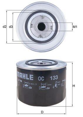 MAHLE ORIGINAL OC 133 Číslo výrobce: 77640386. EAN: 4009026004906.