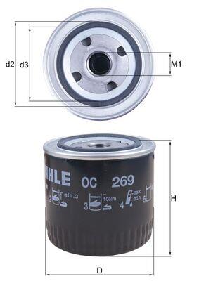 MAHLE ORIGINAL OC 269 Číslo výrobce: 79689886. EAN: 4009026084106.