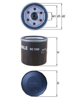 MAHLE ORIGINAL OC 1566 Číslo výrobce: 72483059. EAN: 4057635010757.