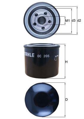 MAHLE ORIGINAL OC 205 Číslo výrobce: 78635690. EAN: 4009026015704.