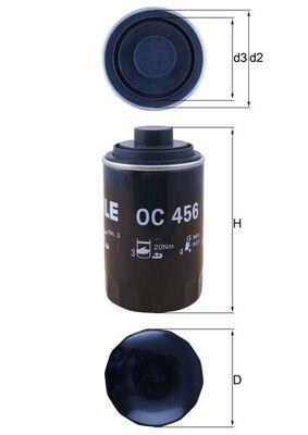 MAHLE ORIGINAL OC 456 Číslo výrobce: 70513409. EAN: 4009026728253.
