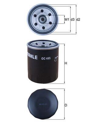 MAHLE ORIGINAL OC 495 Číslo výrobce: 76886907. EAN: 4009026503829.