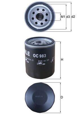 MAHLE ORIGINAL OC 983 Číslo výrobce: 70520927. EAN: 4009026735787.