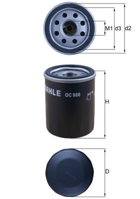 MAHLE ORIGINAL OC 986 Číslo výrobce: 70529072. EAN: 4009026766286.