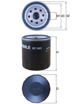 MAHLE ORIGINAL OC 1063 Číslo výrobce: 70582038. EAN: 4009026887554.