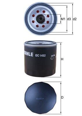 MAHLE ORIGINAL OC 1452 Číslo výrobce: 72521004. EAN: 4057635187121.