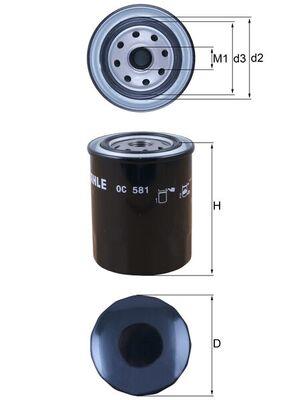 MAHLE ORIGINAL OC 581 Číslo výrobce: 72399391. EAN: 4009026955154.