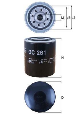 MAHLE ORIGINAL OC 261 Číslo výrobce: 79655580. EAN: 4009026076002.