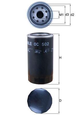 MAHLE ORIGINAL OC 502 Číslo výrobce: 76832224. EAN: 4009026505977.