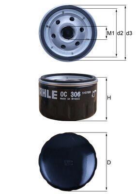 MAHLE ORIGINAL OC 306 Číslo výrobce: 72567934. EAN: 4009026504017.