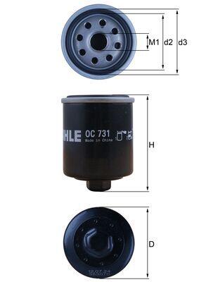 MAHLE ORIGINAL OC 731 Číslo výrobce: 72572782. EAN: 4009026730997.