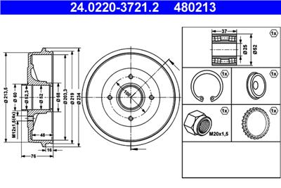 ATE 24.0220-3721.2 Číslo výrobce: 480213. EAN: 4006633310918.