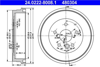 ATE 24.0222-8008.1 Číslo výrobce: 480304. EAN: 4006633311052.
