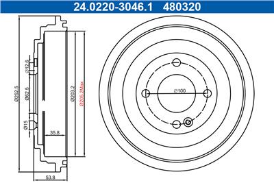 ATE 24.0220-3046.1 Číslo výrobce: 480320. EAN: 4006633470247.