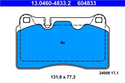 ATE 13.0460-4833.2 Číslo výrobce: 604833. EAN: 4006633327299.
