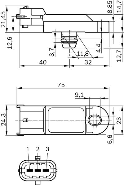 BOSCH 0 281 002 996 Číslo výrobce: DS-S3. EAN: 4047024417014.