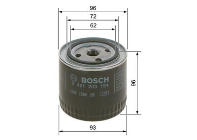 BOSCH 0 451 203 154 Číslo výrobce: P 3154. EAN: 3165141016352.