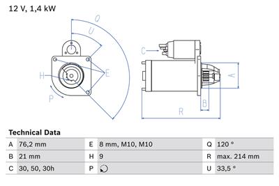 BOSCH 0 986 017 110 Číslo výrobce: 1711. EAN: 3165141083378.