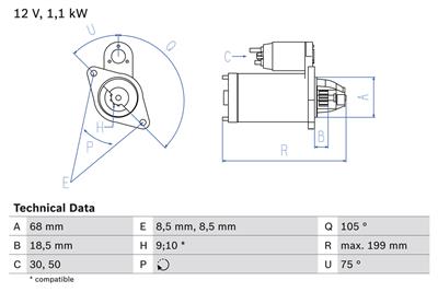 BOSCH 0 986 020 870 Číslo výrobce: 2087. EAN: 3165143591901.