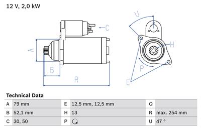 BOSCH 0 986 025 070 Číslo výrobce: 2507. EAN: 4047025267021.