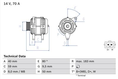 BOSCH 0 986 038 070 Číslo výrobce: 3807. EAN: 3165141152883.