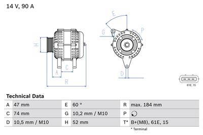 BOSCH 0 986 041 190 Číslo výrobce: 4119. EAN: 3165141229622.