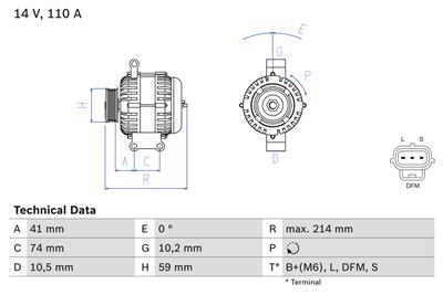 BOSCH 0 986 045 370 Číslo výrobce: 4537. EAN: 3165143530115.