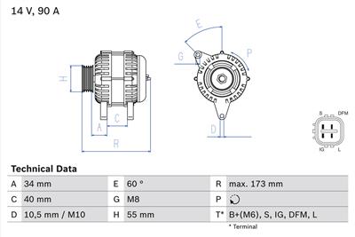 BOSCH 0 986 046 110 Číslo výrobce: 4611. EAN: 3165143619308.
