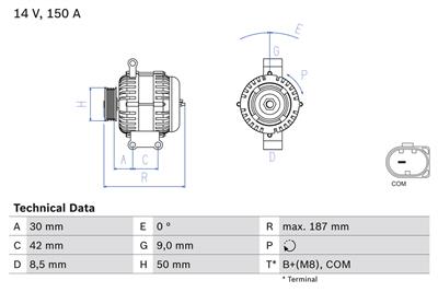 BOSCH 0 986 080 040 Číslo výrobce: 8004. EAN: 4047024809970.