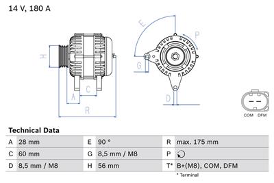 BOSCH 0 986 080 090 Číslo výrobce: 8009. EAN: 4047024816701.