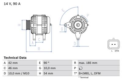 BOSCH 0 986 080 190 Číslo výrobce: 8019. EAN: 4047024797574.