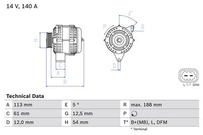 BOSCH 0 986 080 380 Číslo výrobce: 8038. EAN: 4047024797765.