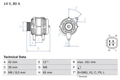 BOSCH 0 986 080 570 Číslo výrobce: 8057. EAN: 4047024797956.